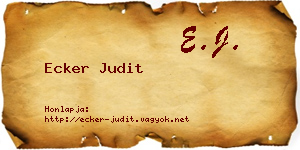 Ecker Judit névjegykártya
